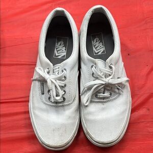 Vans Men's White Lace-Up Sneakers